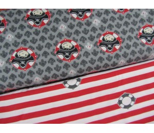 Jersey Pirat Paolo Streifen Kombi grau rot weiß